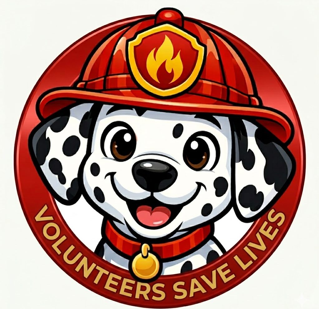 Volunteers Save Lives firefighter dog logo